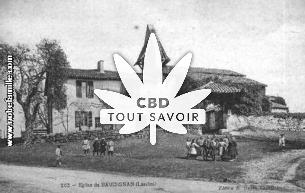 Village à Baudignan avec feuille Cannabis CBD