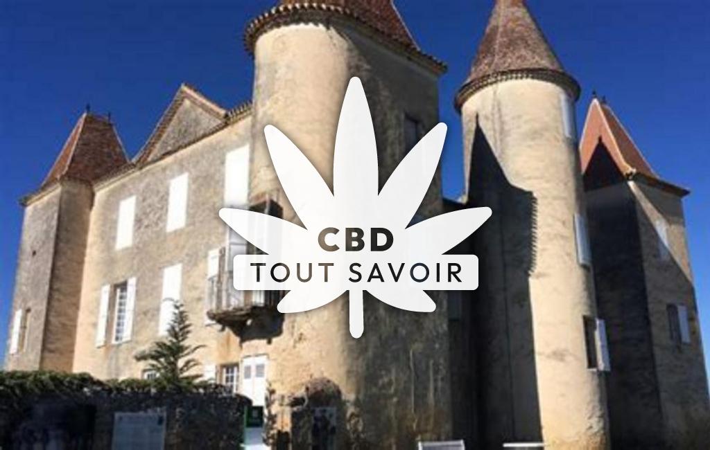 Village à Escalans avec feuille Cannabis CBD
