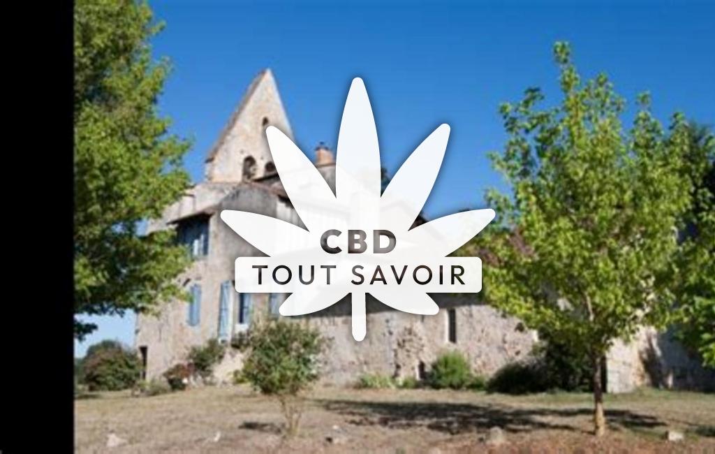 Village à Rimbez-Et-Baudiets avec feuille Cannabis CBD