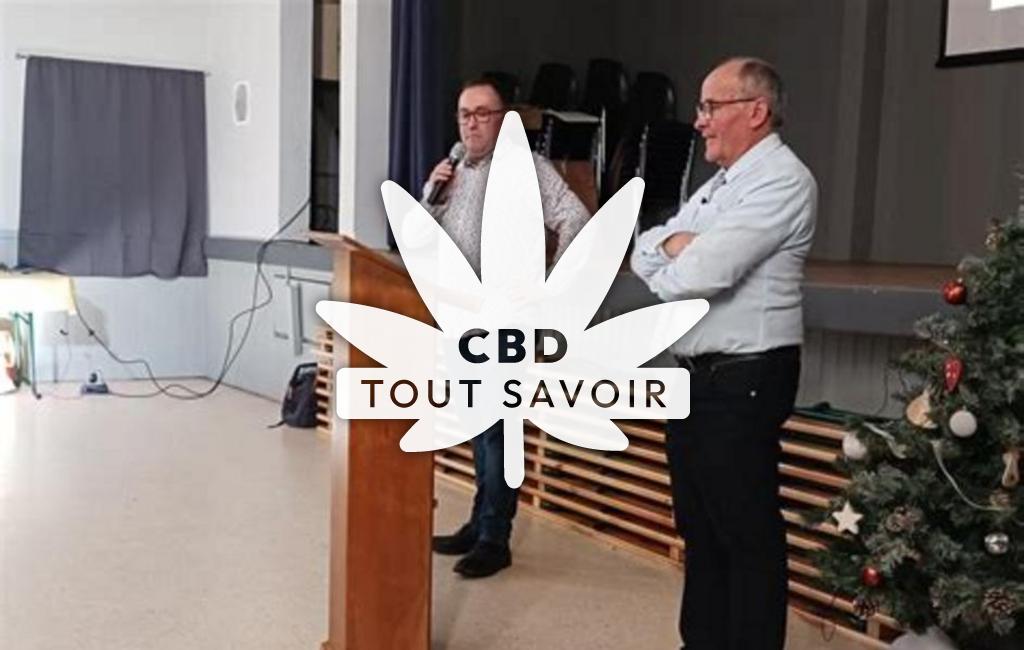 Village à Arboucave avec feuille Cannabis CBD