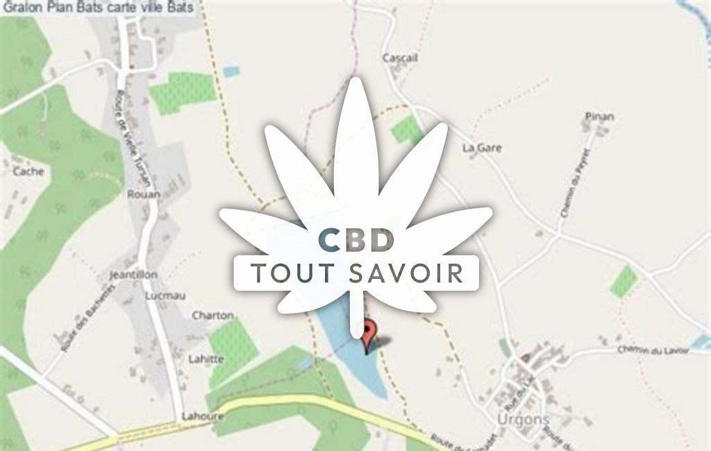 Village à Bats avec feuille Cannabis CBD