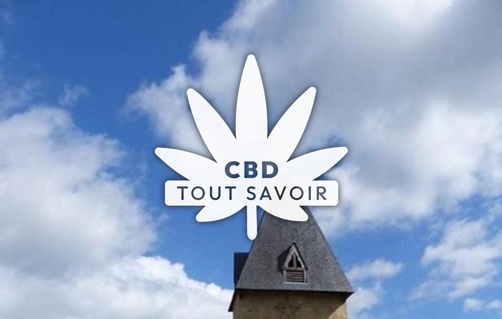 Village à CaSaintelnau-Tursan avec feuille Cannabis CBD