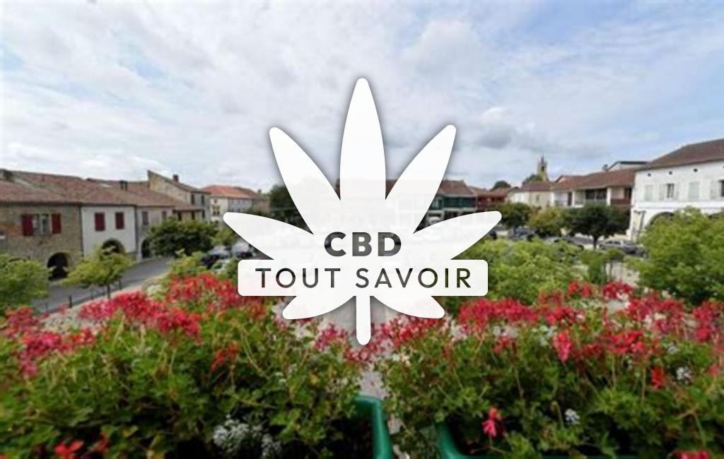 Village à Geaune avec feuille Cannabis CBD