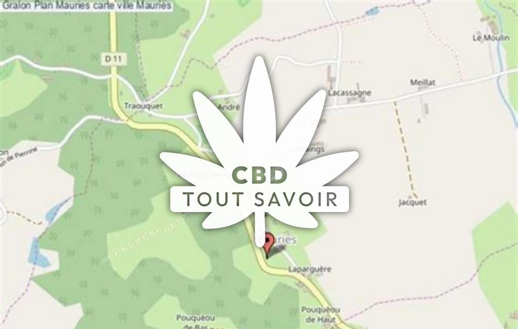 Village à Mauries avec feuille Cannabis CBD