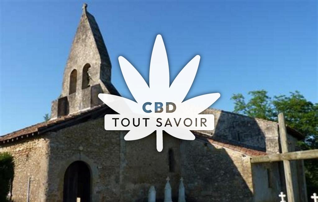 Village à Miramont-Sensacq avec feuille Cannabis CBD