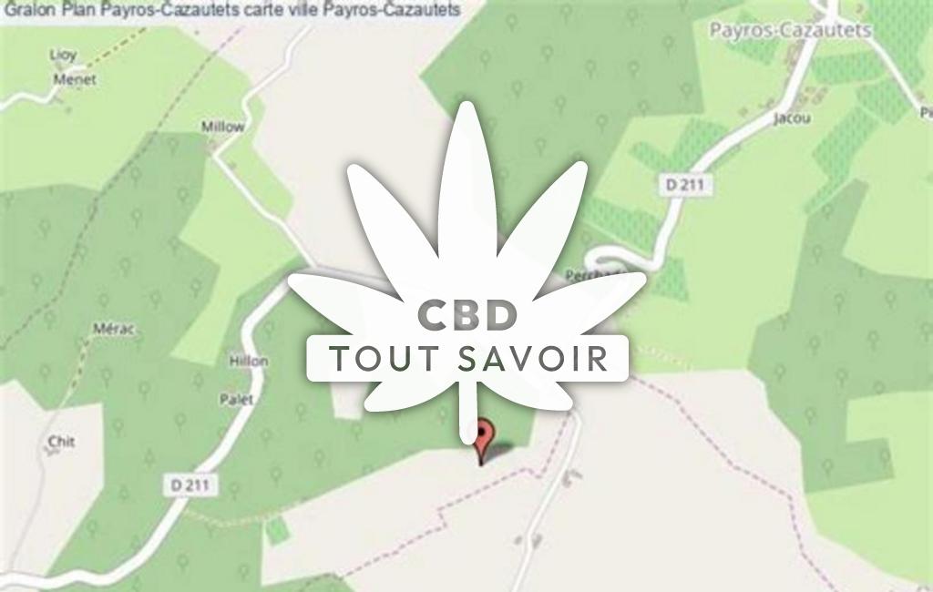 Village à Payros-Cazautets avec feuille Cannabis CBD