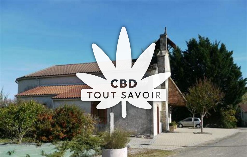 Village à Puyol-Cazalet avec feuille Cannabis CBD
