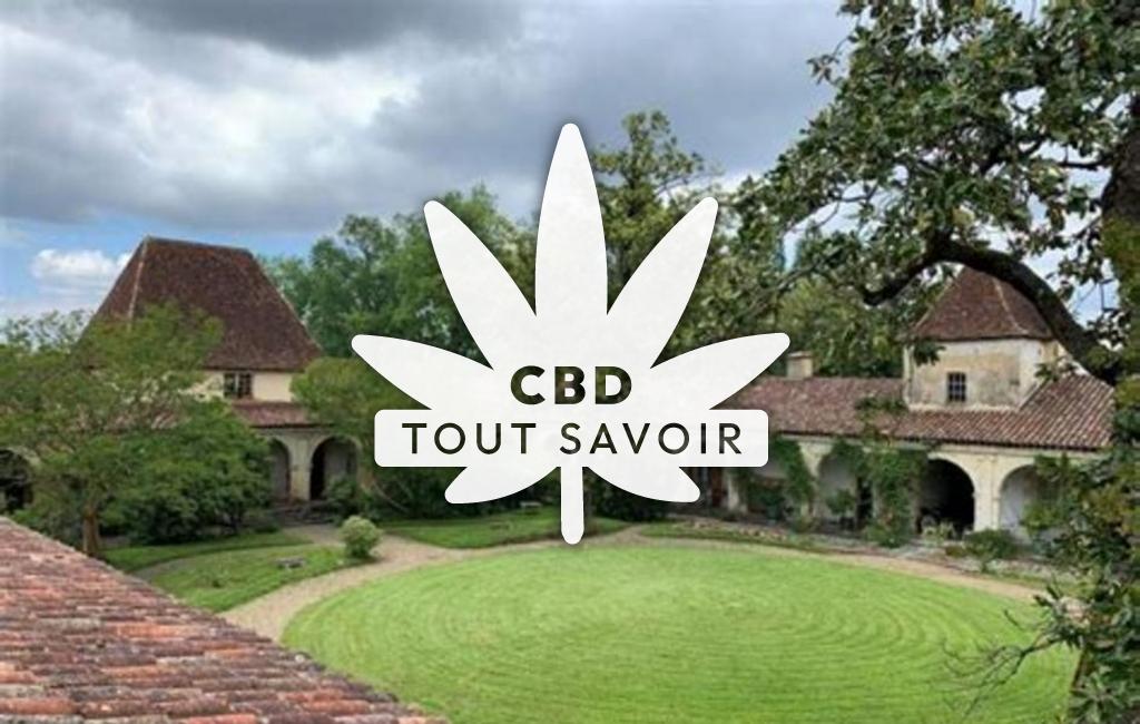 Village à Gaujacq avec feuille Cannabis CBD