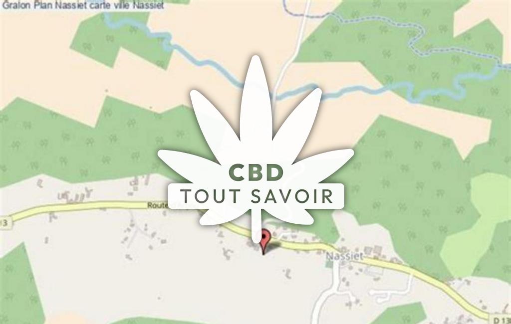 Village à Nassiet avec feuille Cannabis CBD