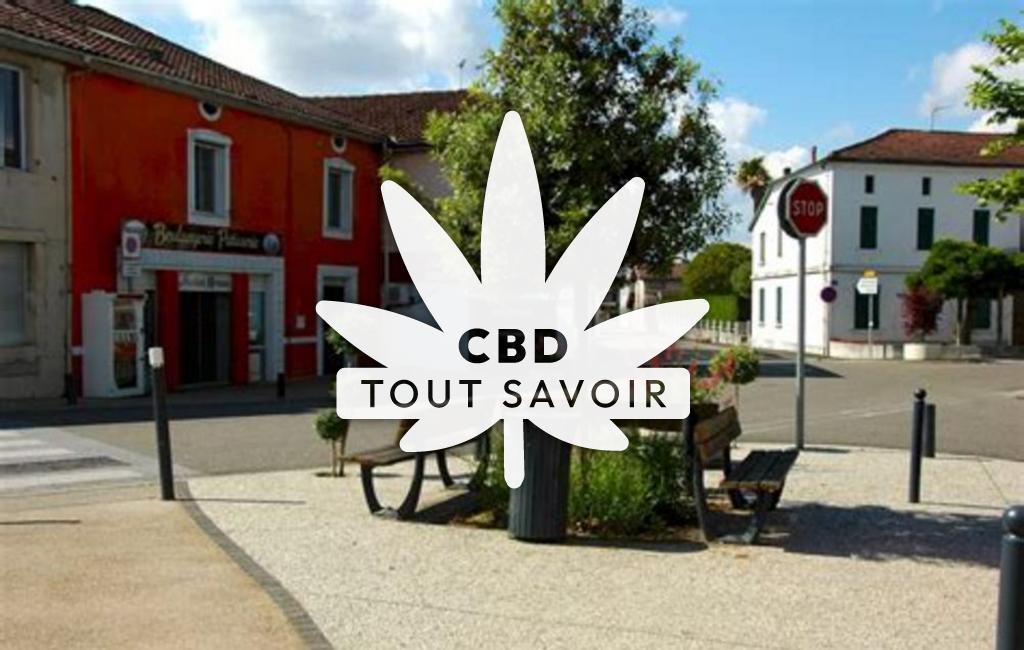 Village à Pomarez avec feuille Cannabis CBD