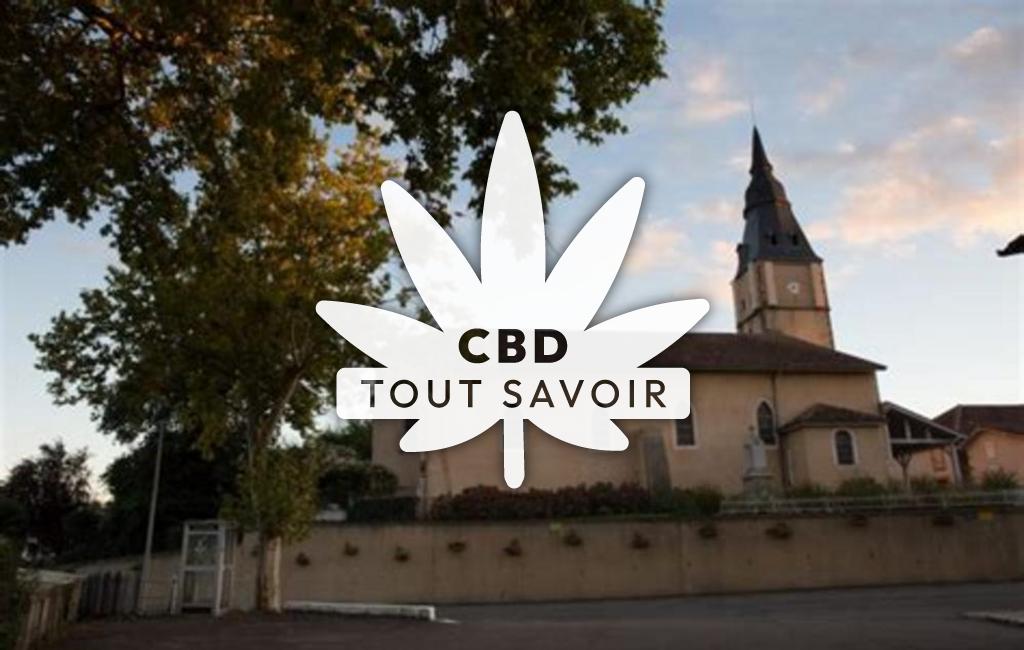 Village à Tilh avec feuille Cannabis CBD