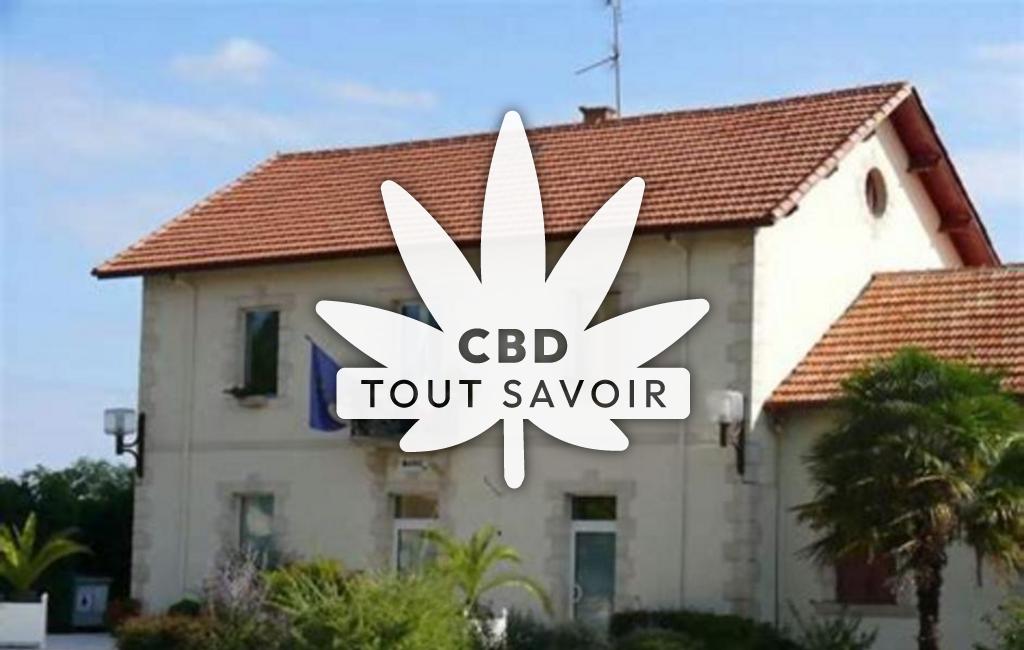 Village à Gamarde-les-Bains avec feuille Cannabis CBD