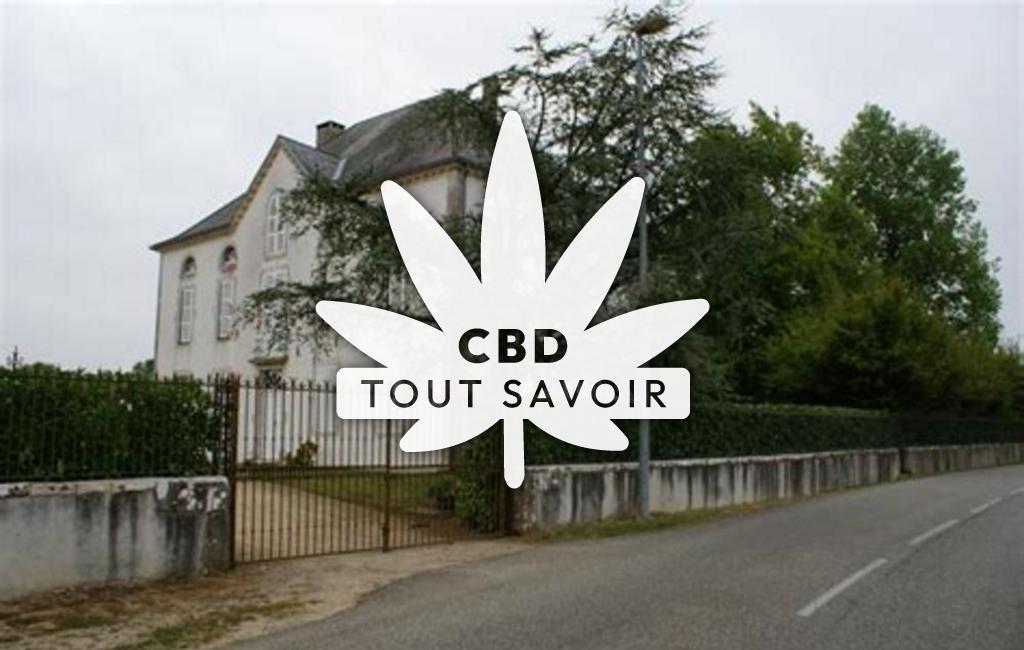 Village à Ozourt avec feuille Cannabis CBD