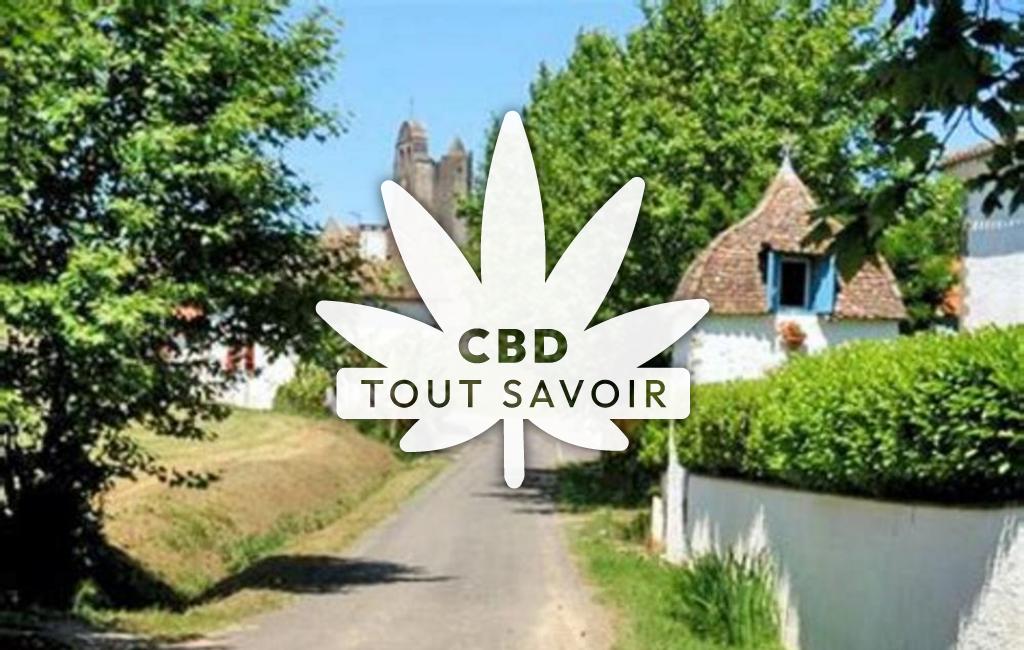 Village à Saint-Laurent-de-Gosse avec feuille Cannabis CBD