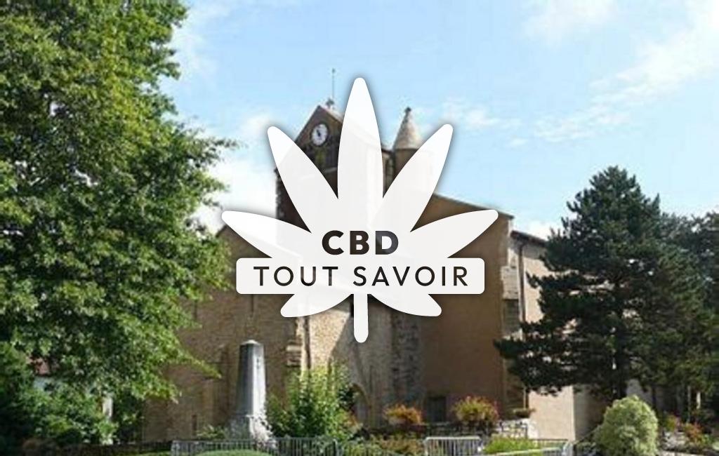 Village à Sainte-Marie-de-Gosse avec feuille Cannabis CBD
