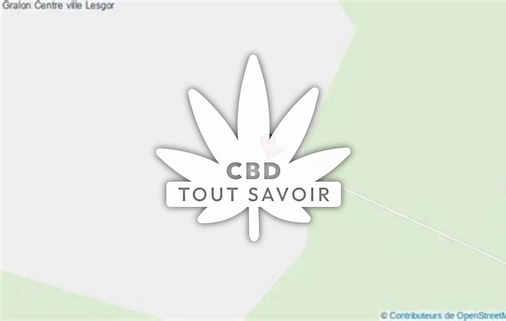 Village à Lesgor avec feuille Cannabis CBD