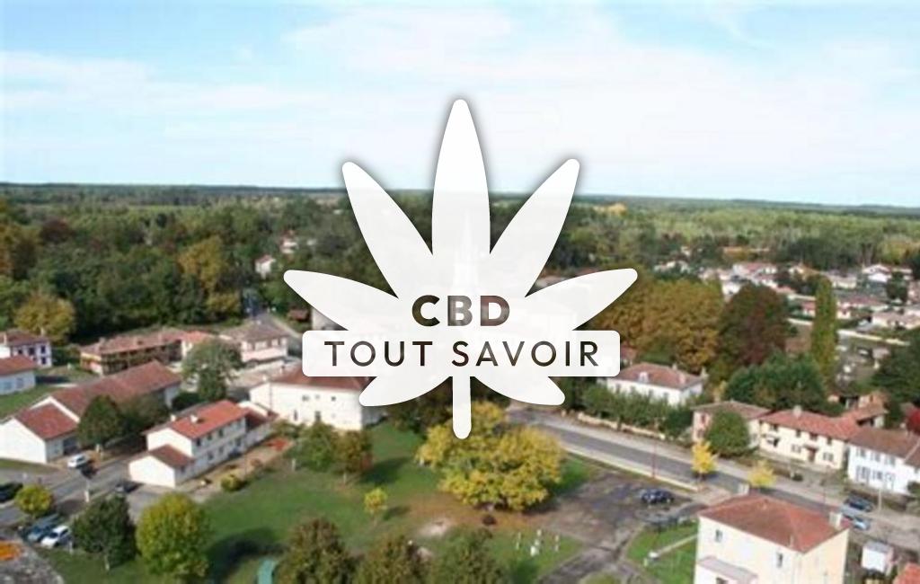 Village à Laluque avec feuille Cannabis CBD