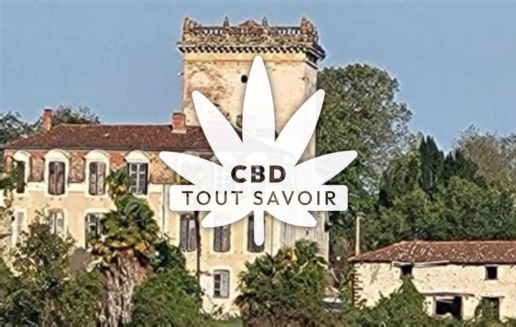 Village à Cauna avec feuille Cannabis CBD