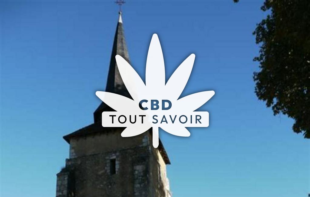 Village à Eyres-Moncube avec feuille Cannabis CBD