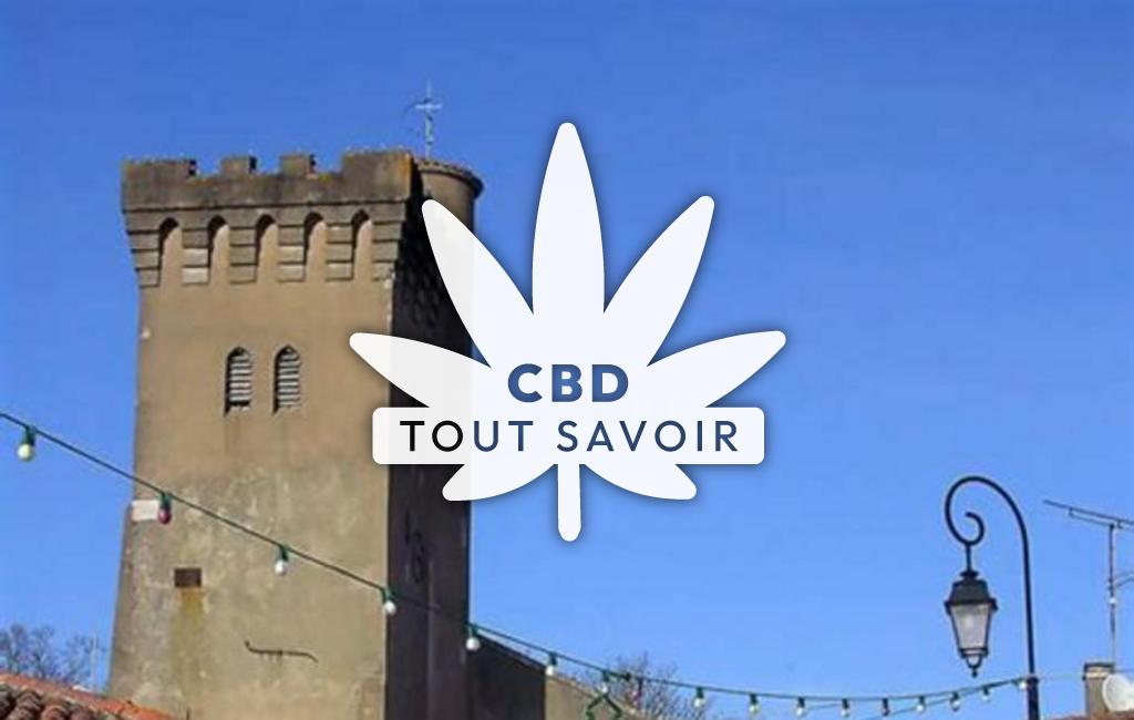 Village à Montaut avec feuille Cannabis CBD