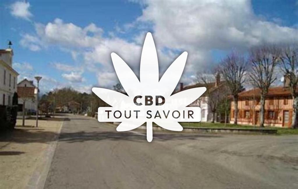 Village à Luglon avec feuille Cannabis CBD