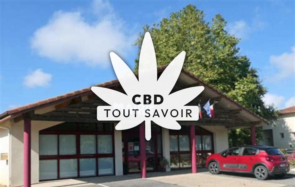 Village à Argelos avec feuille Cannabis CBD