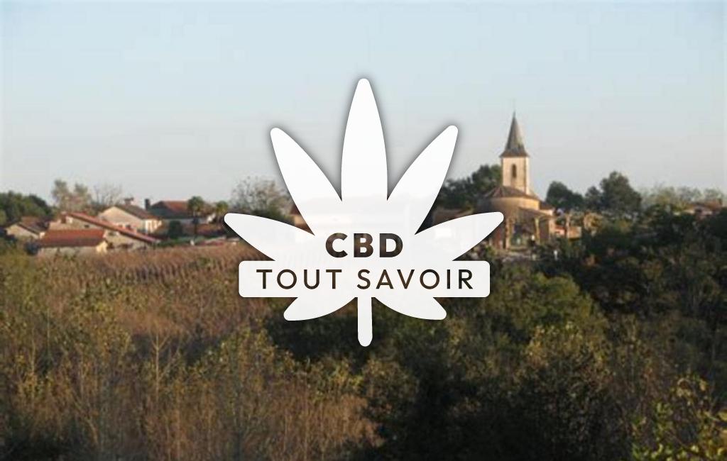 Village à Labastide-Chalosse avec feuille Cannabis CBD