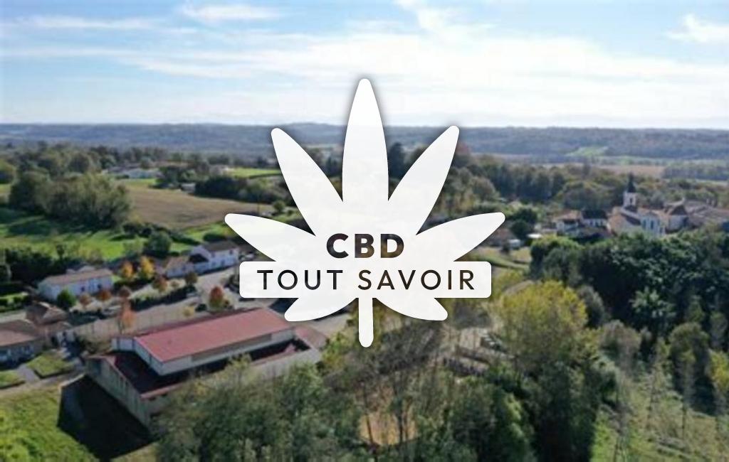Village à Momuy avec feuille Cannabis CBD
