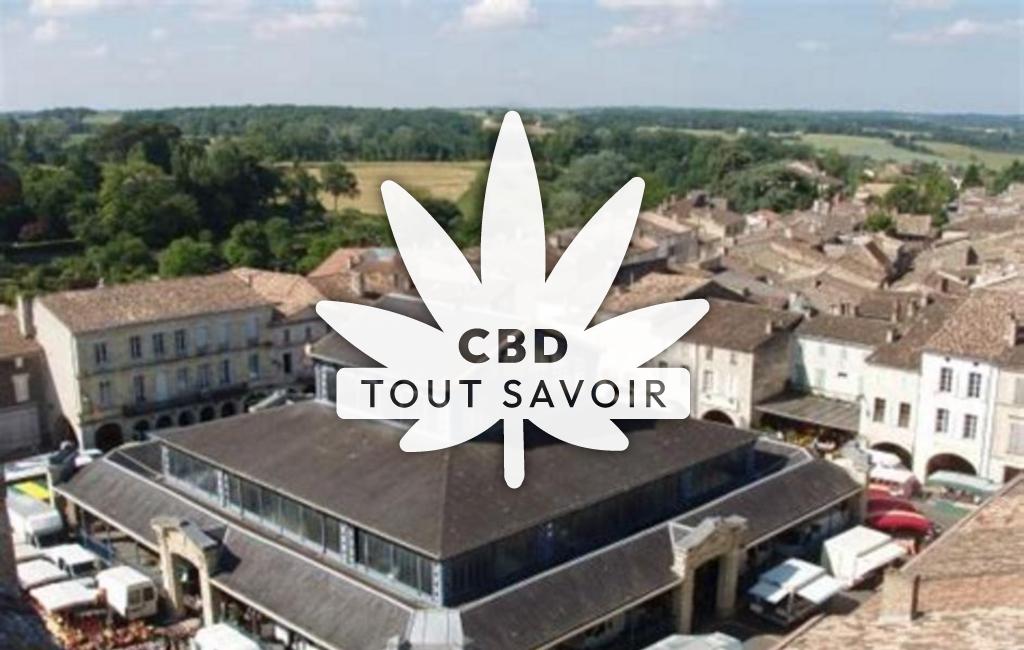 Village à Monsegur avec feuille Cannabis CBD