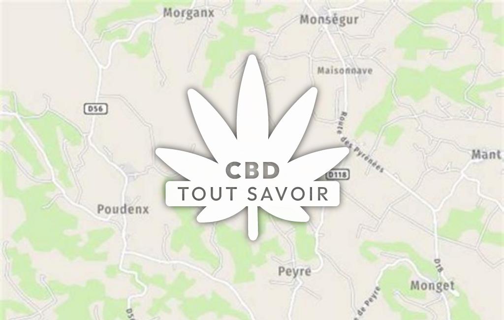 Village à Peyre avec feuille Cannabis CBD