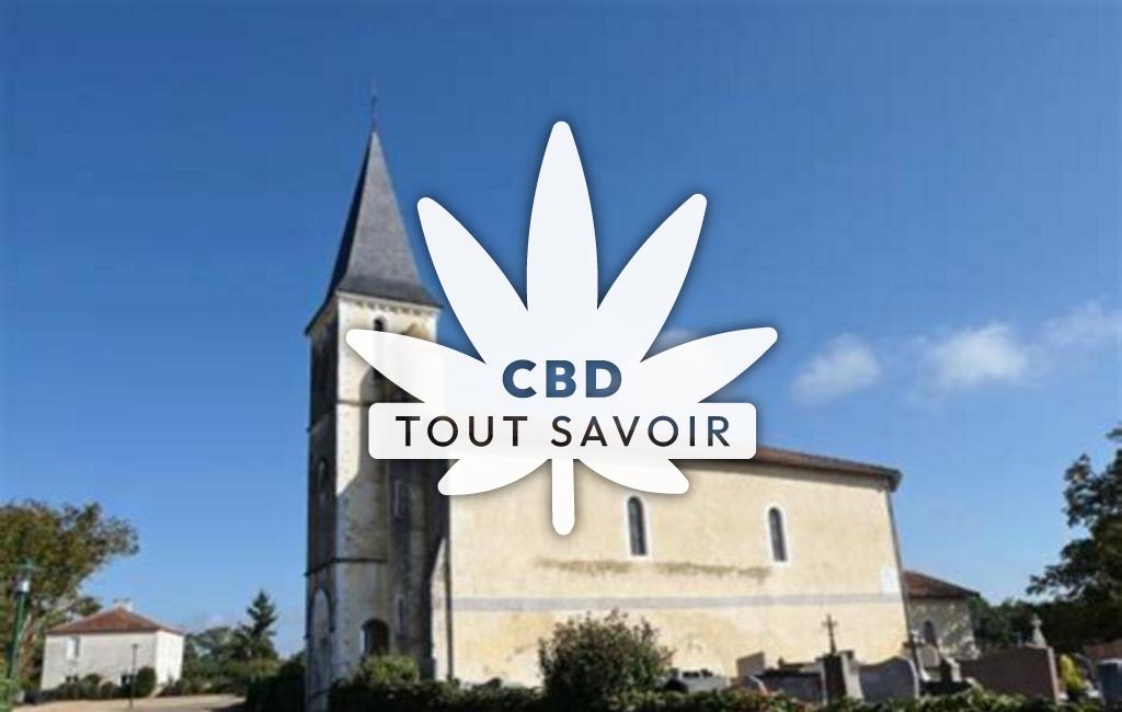 Village à Poudenx avec feuille Cannabis CBD