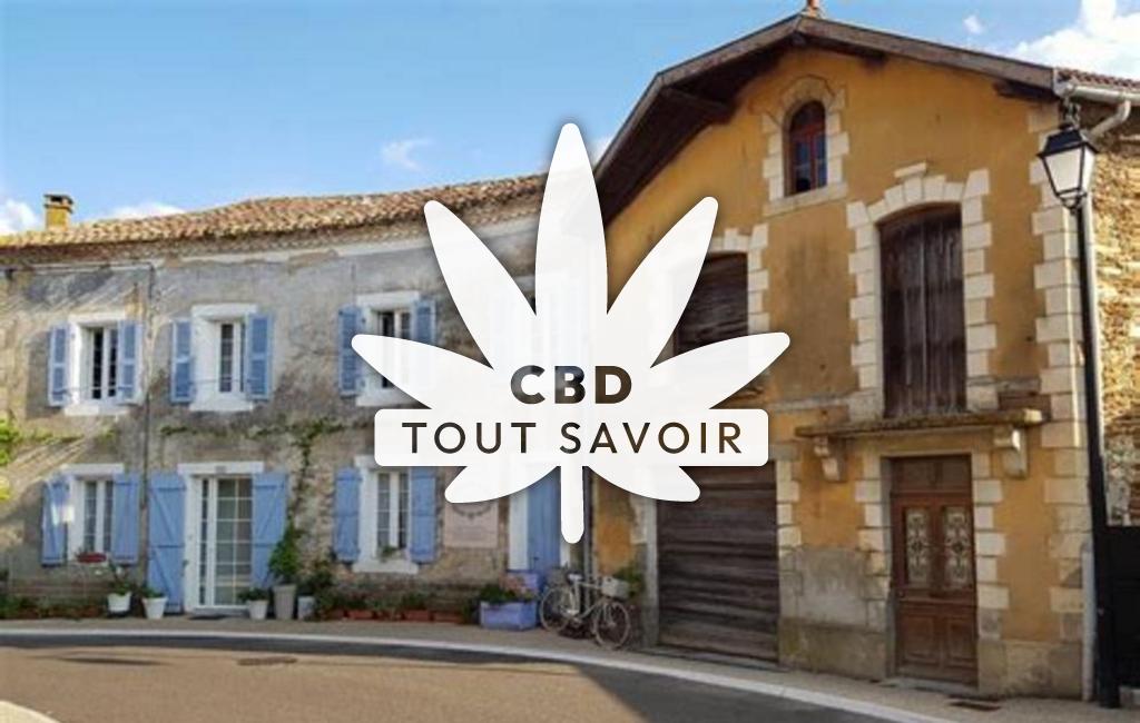 Village à Saint-Cricq-Chalosse avec feuille Cannabis CBD