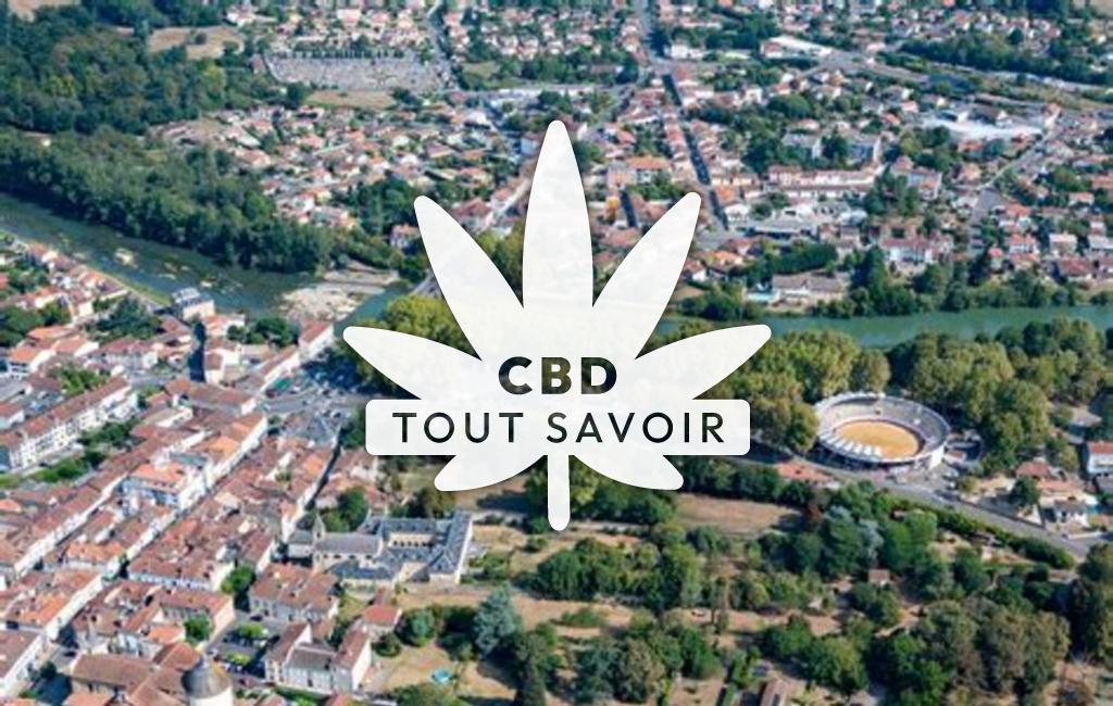 Village à Aire-sur-l'Adour avec feuille Cannabis CBD