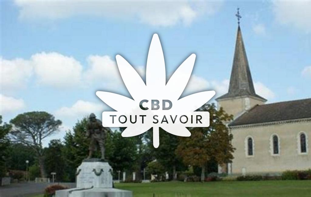 Village à Herm avec feuille Cannabis CBD