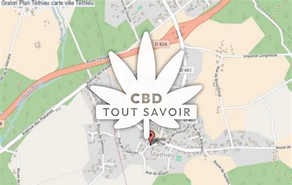 Village à Tethieu avec feuille Cannabis CBD