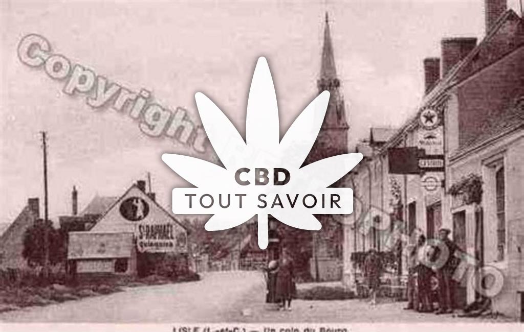 Village à Lisle avec feuille Cannabis CBD