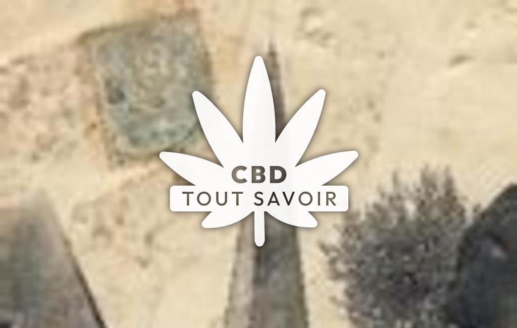 Village à Mazange avec feuille Cannabis CBD