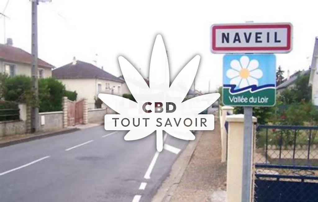 Village à Naveil avec feuille Cannabis CBD