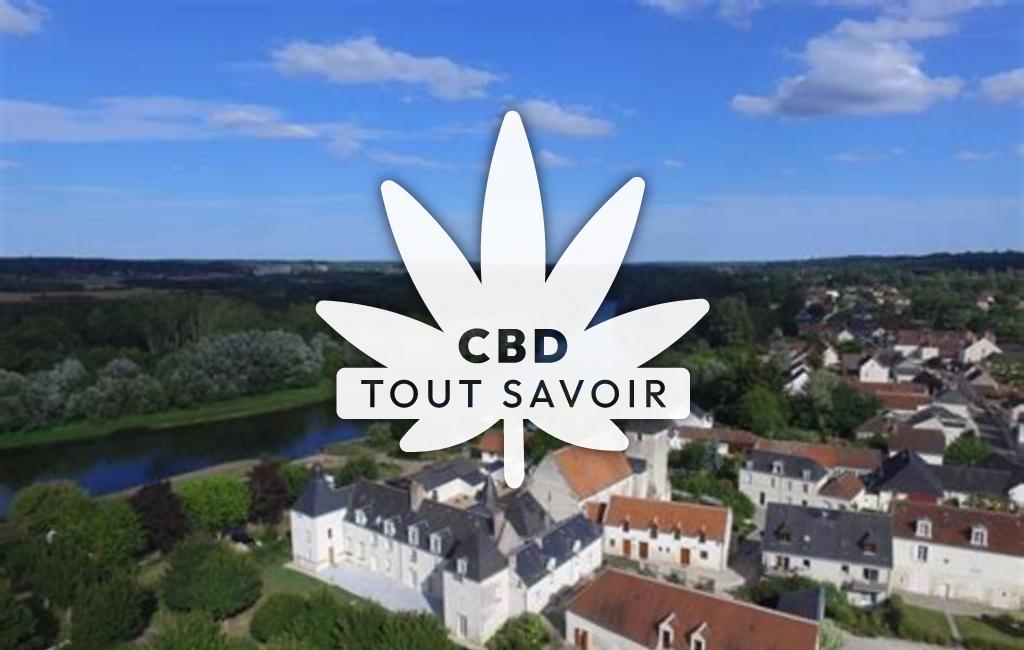 Village à Mareuil-sur-Cher avec feuille Cannabis CBD