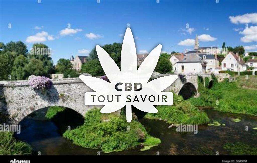 Village à Cande-sur-Beuvron avec feuille Cannabis CBD