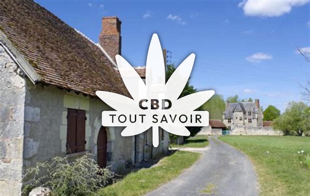 Village à Mehers avec feuille Cannabis CBD