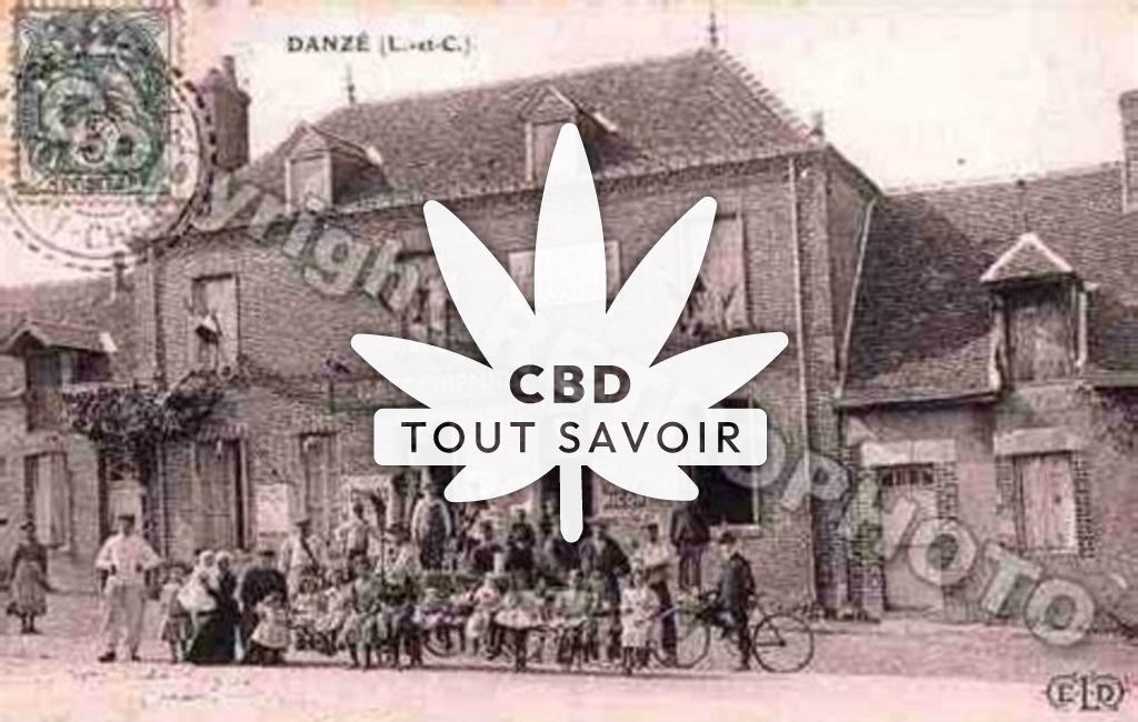 Village à Danze avec feuille Cannabis CBD