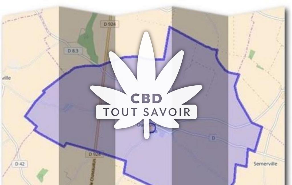 Village à Ouzouer-le-Doyen avec feuille Cannabis CBD