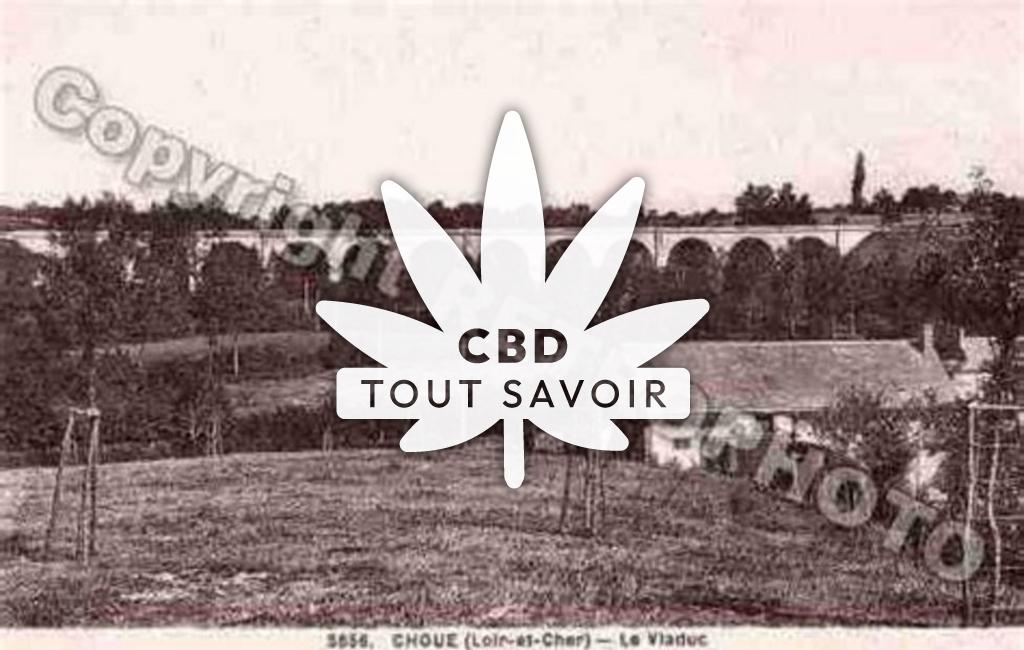Village à Choue avec feuille Cannabis CBD