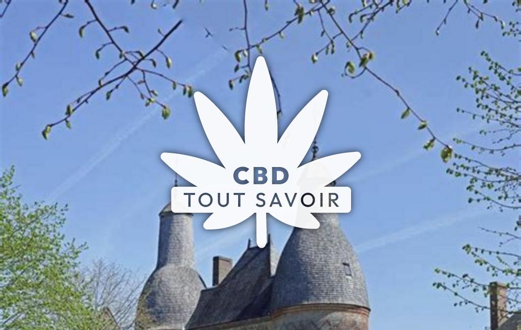 Village à Couetron-au-Perche avec feuille Cannabis CBD