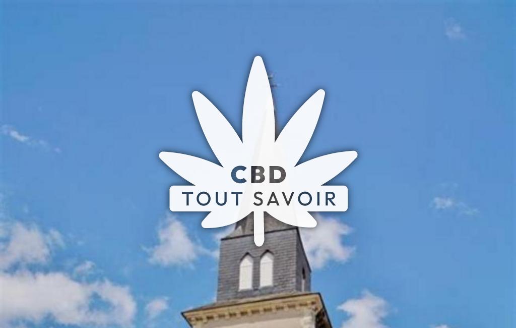 Village à Saint-Cyr-du-Gault avec feuille Cannabis CBD