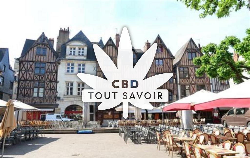 Village à Loreux avec feuille Cannabis CBD