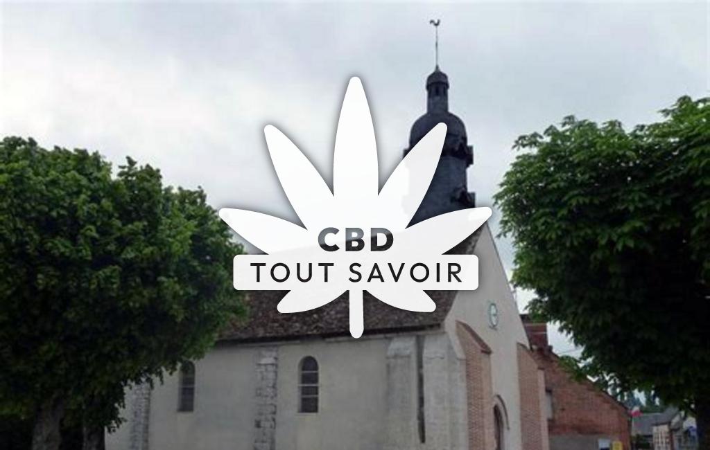 Village à La-Marolle-en-Sologne avec feuille Cannabis CBD