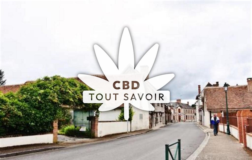 Village à Courmemin avec feuille Cannabis CBD