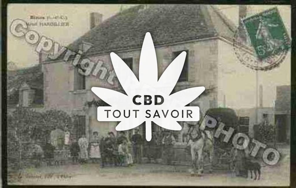 Village à Binas avec feuille Cannabis CBD